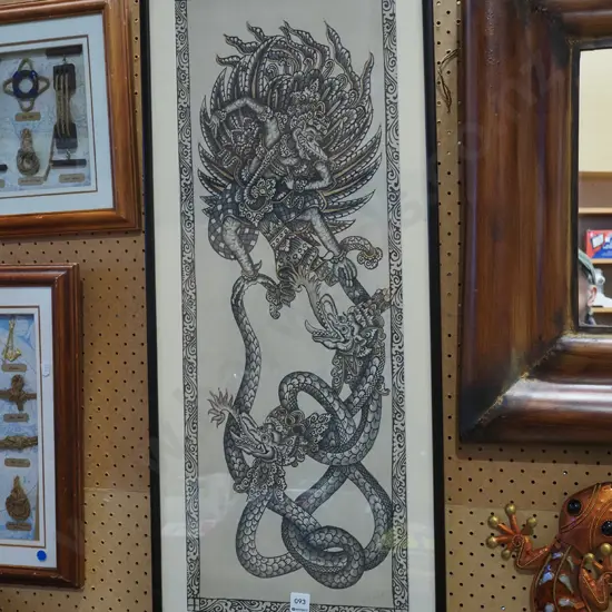 framed Indonesian print