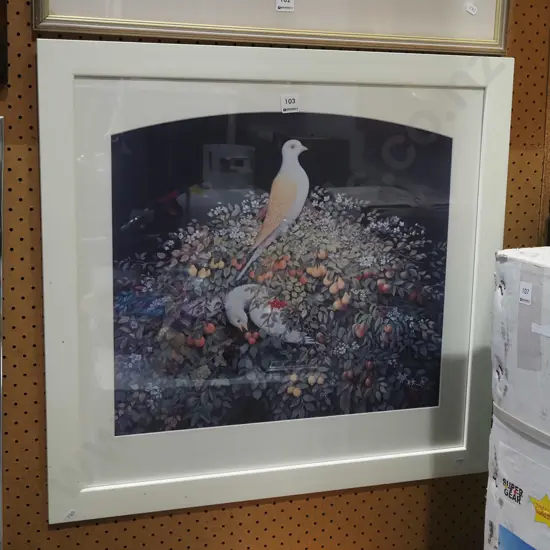 framed print - birds in tree