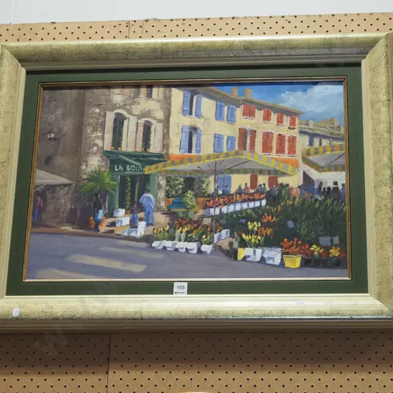 framed oil - flower seller