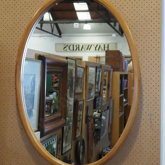 rimu framed oval wall mirror H970