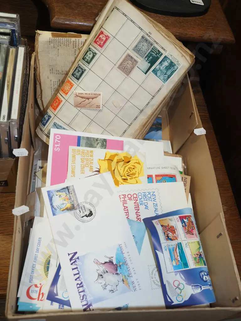box; first day covers, stamps etc Image 1++
