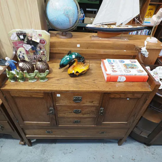 arts and crafts 4 drawer 2 door buffet sideboard with fitted cutlery drawer H1200 W1220 D500