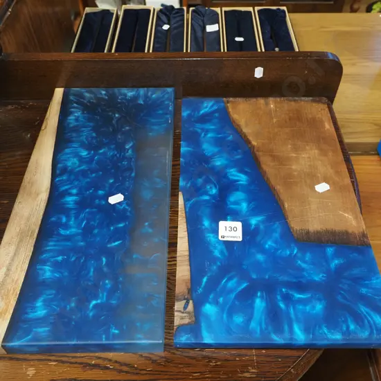 wood and resin serving platters L280