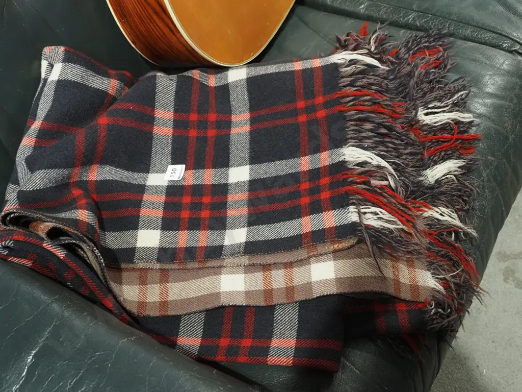 checked woollen travel blanket Image 1++