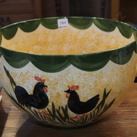 hand painted NZ pottery jardiniere