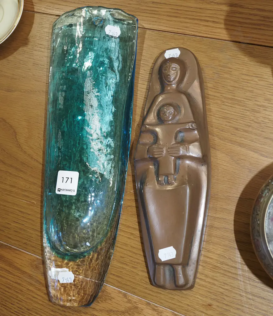 composite mother and child  wall art, art glass pocket vase H360  Image 1++