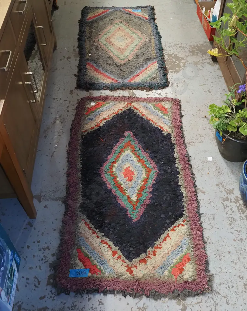 2x hand knotted rag rugs L1300 W680 Each Image 1++