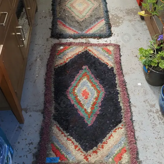 2x hand knotted rag rugs L1300 W680 Each