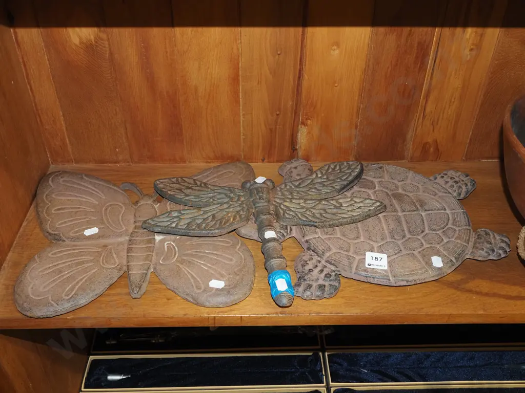 cast iron butterfly, dragon, turtle Image 1++