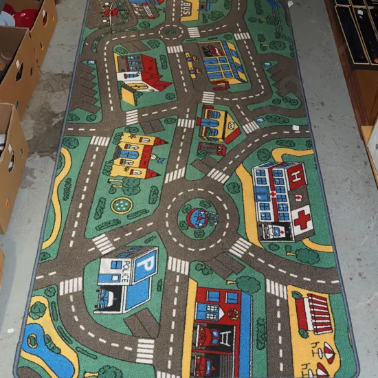 synthetic road map playing rug L1800 W1000