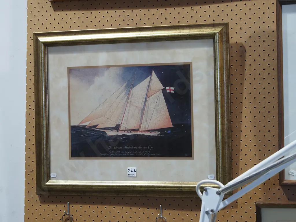 framed sailing ship print Image 1++