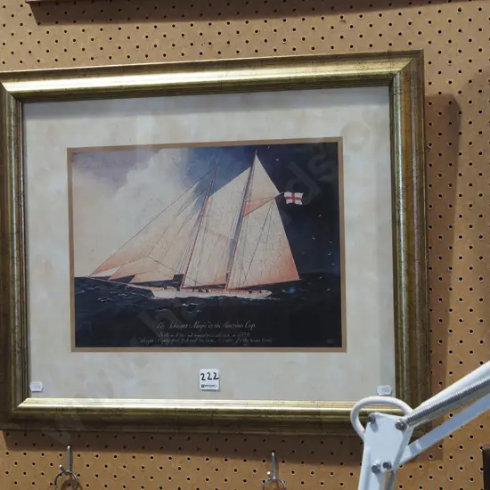 framed sailing ship print