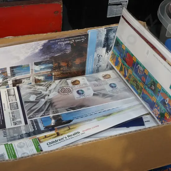 box; first day covers