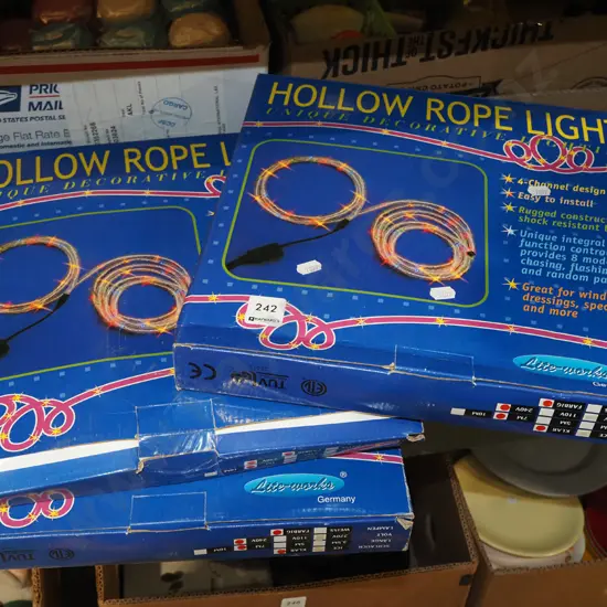 3x boxed hollow rope decorative lighting