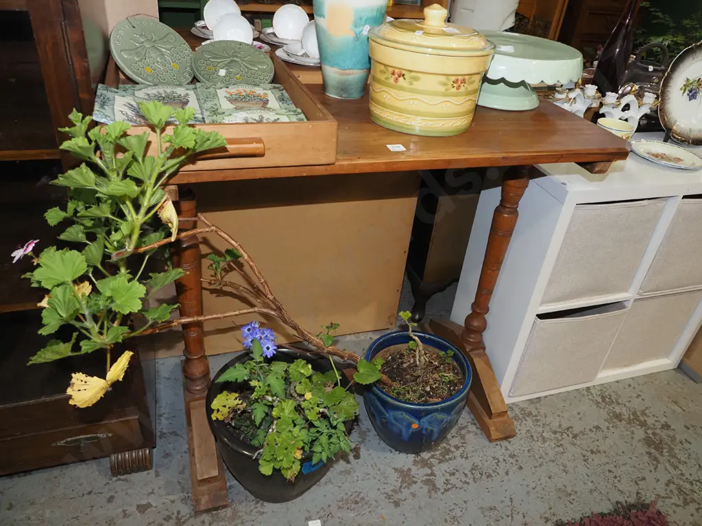 restorer's refectory based rimu hall table H770 W880 D435 Image 1++