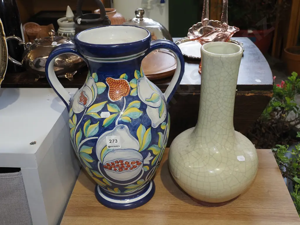hand painted Italian vase, 1x other vase H360 Image 1++