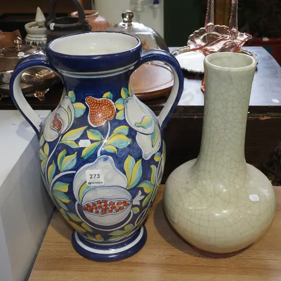 hand painted Italian vase, 1x other vase H360