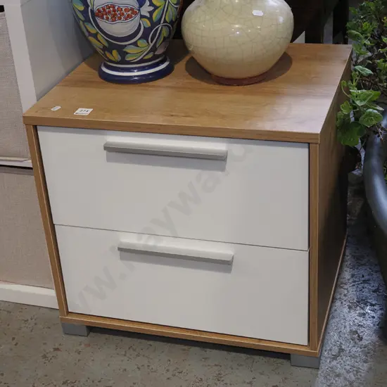 2 drawer mdf veneer bedside cabinet