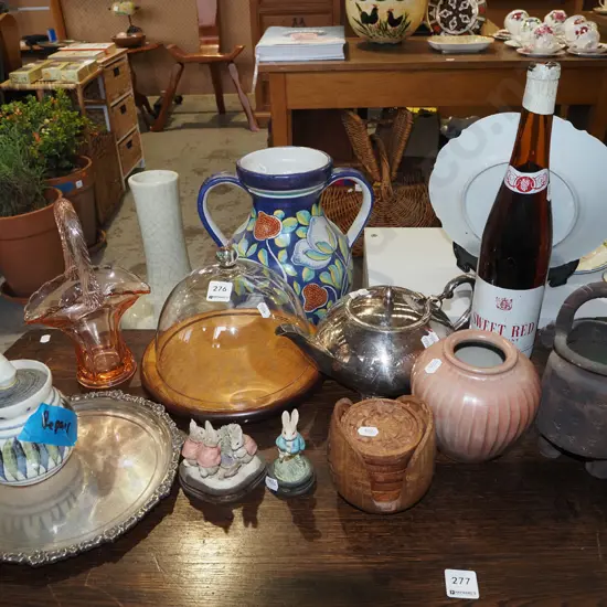 glass basket, cover dish, tea pot, coasters, wine etc