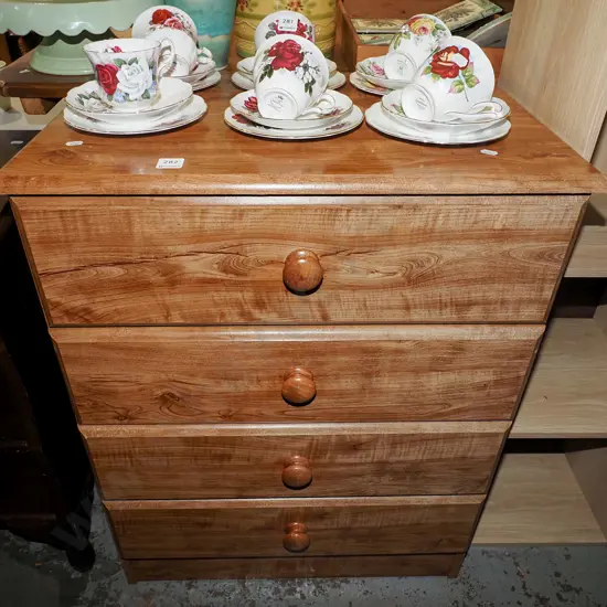 mdf veneer 4 drawer chest H780 W605 D400