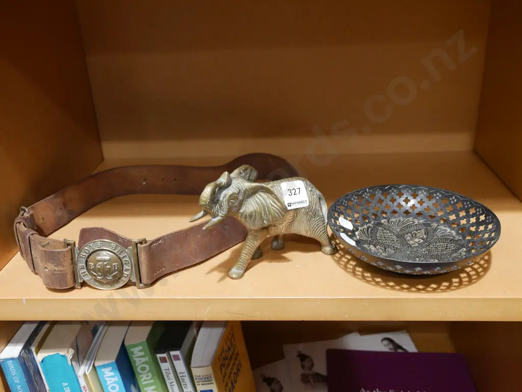brass elephant, bowl, brass Boys Brigade buckle Image 1++