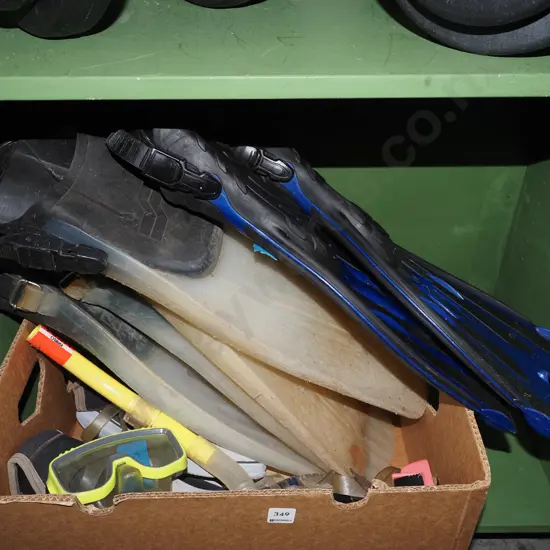 box; dive gear, flippers, snorkels etc