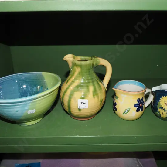 pottery jugs, bowl Tallest H180