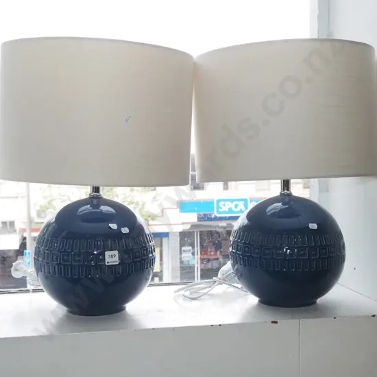 2x ceramic ball based table lamps H520