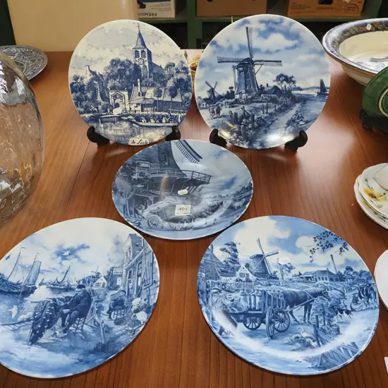 5x Delft picture plates