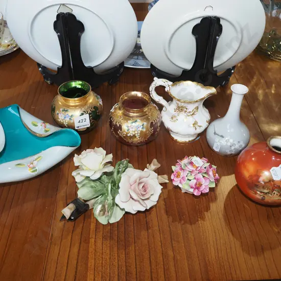 Murano glass, vases, floral sprays etc