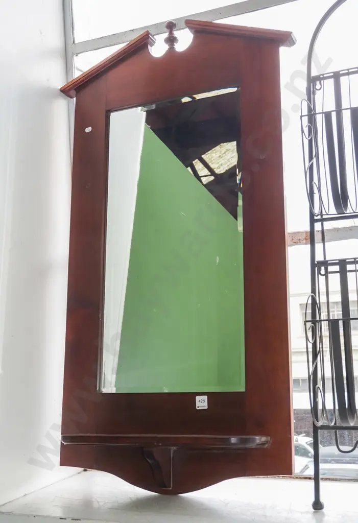 bevelled edge wall mirror with shelf H1050 Image 1++