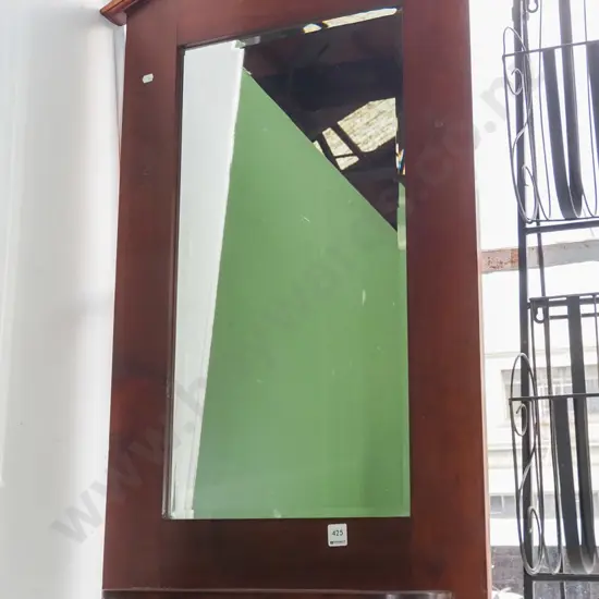 bevelled edge wall mirror with shelf H1050