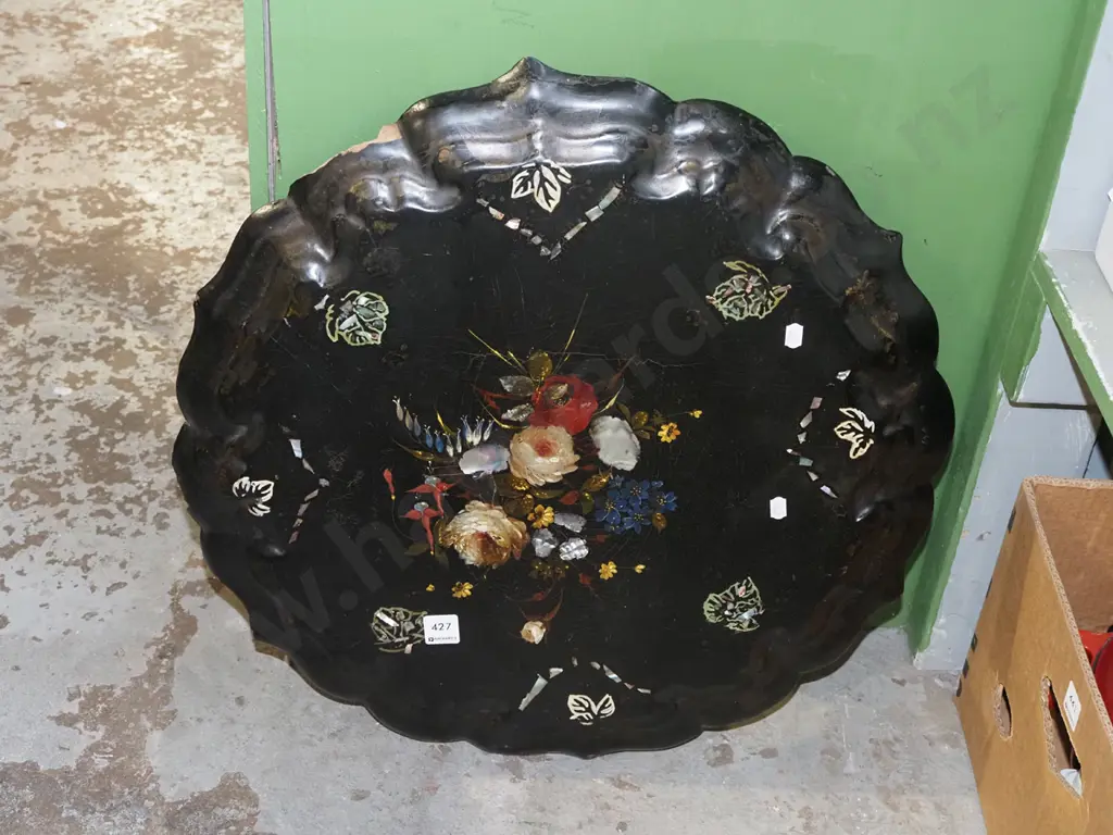 restorer's mother of pearl table top Diam550 Image 1++