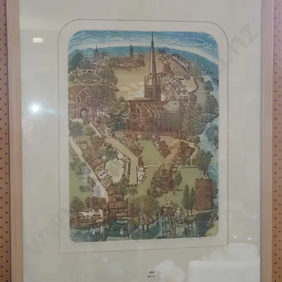framed ltd edition print Glyn Thomas 1980 A/P - Norwich - warping