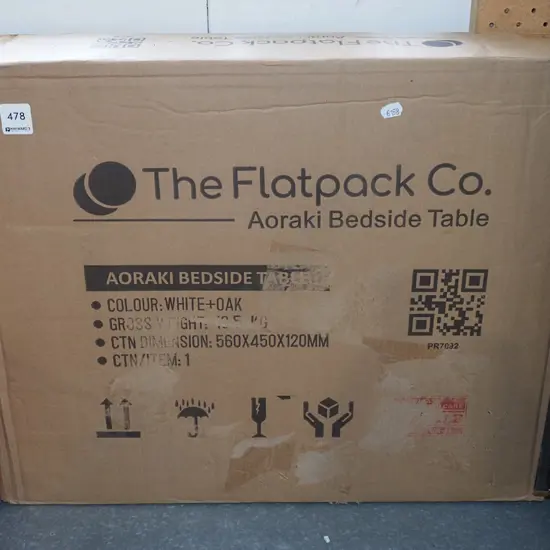 box; flat pack company bedside table