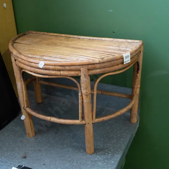 small bamboo half round jardiniere stand H290