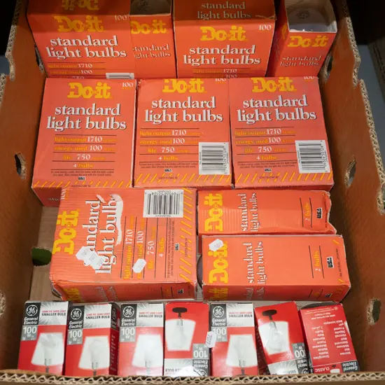 box of light bulbs