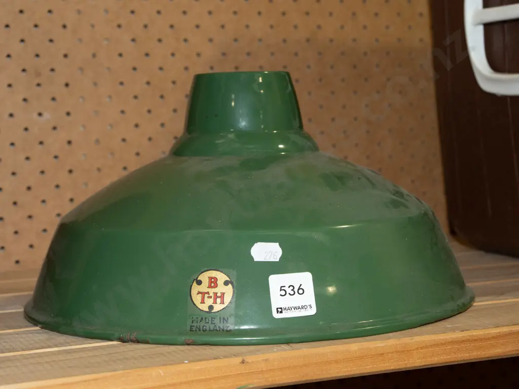 vintage green enamel light shade Diam305 Image 1++