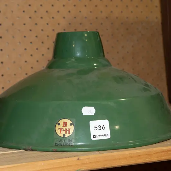 vintage green enamel light shade Diam305