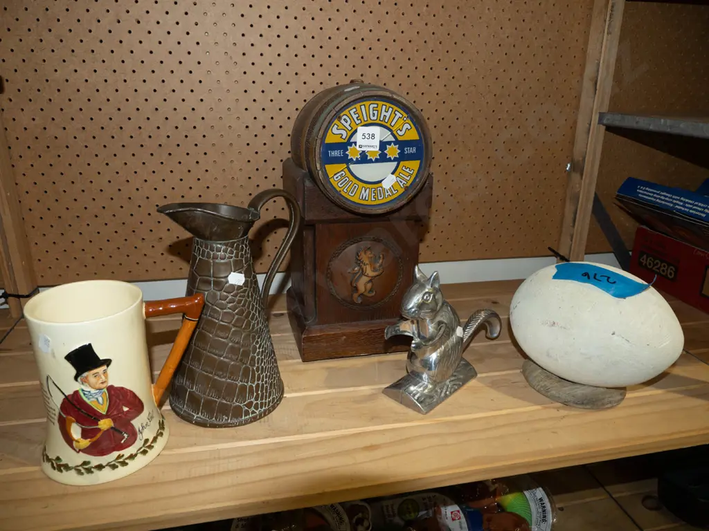 Oamaru Stone egg, musical jug - not working, Speights beer tap frontage H530 etc Image 1++