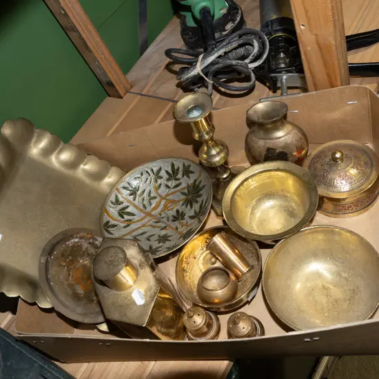box of brass ware