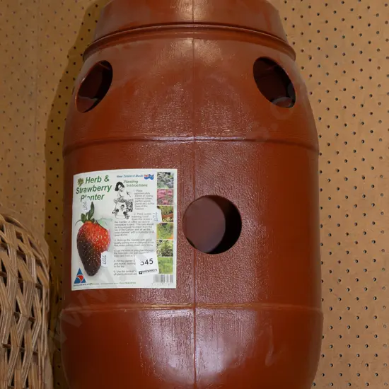 plastic herb and strawberry planter
