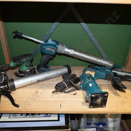 Makita battery powered caollated screw gun, sander, router etc