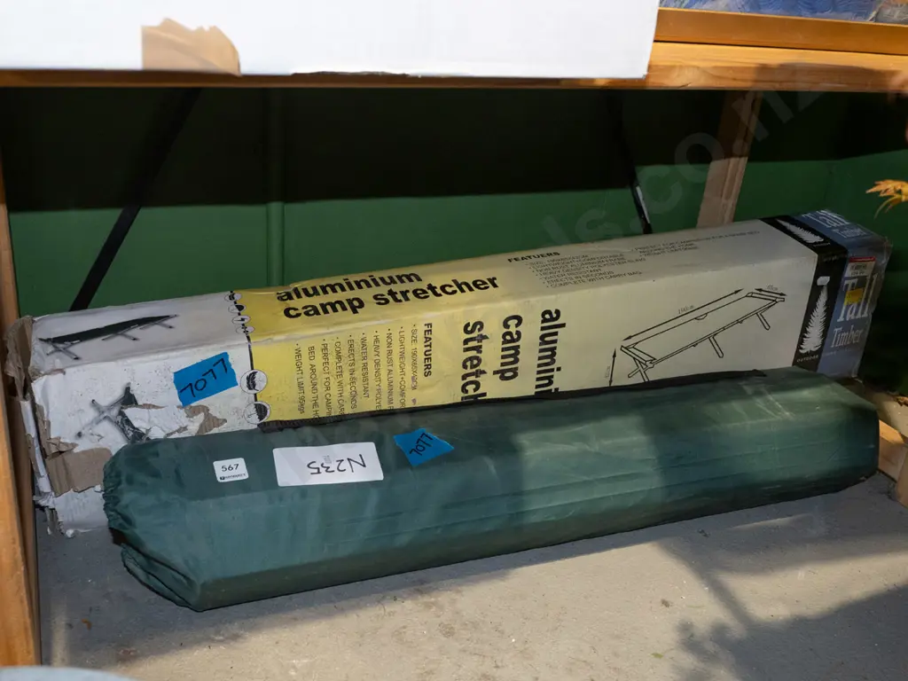 aluminium camp stretcher, foldaway camping table Image 1++
