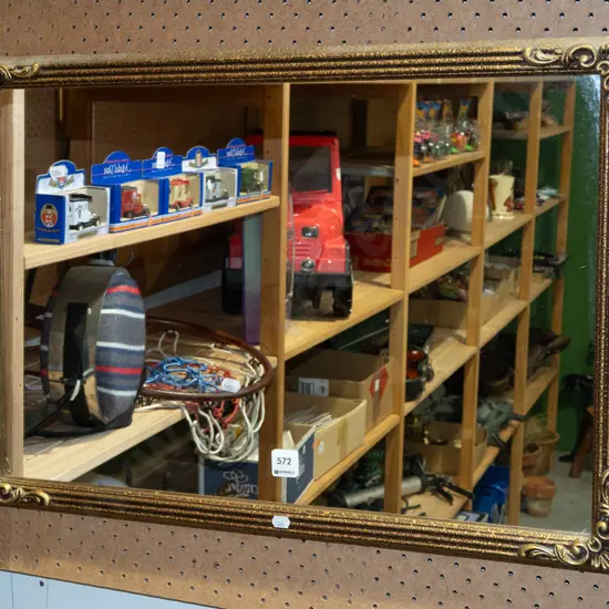 gilt framed mirror - some damage to frame