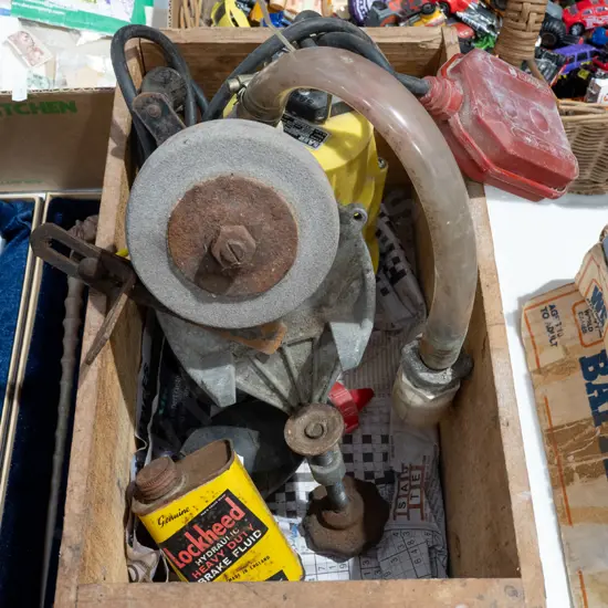 box; bench top sharpening stone etc
