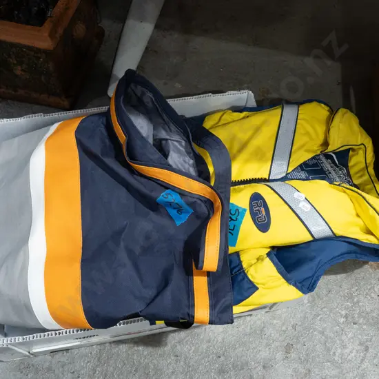 box; life jacket, various carry bags