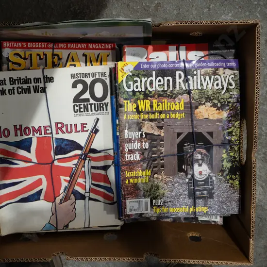 box; garden railway magazines, rail magazines etc