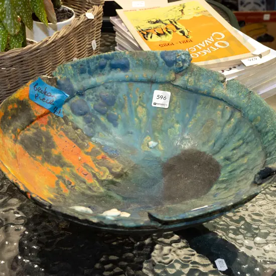 studio pottery bowl - some damage