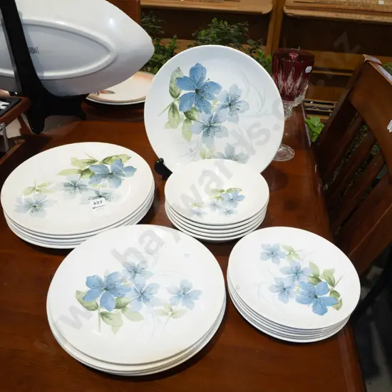 Crown Lynn Sapphire plates and bowls